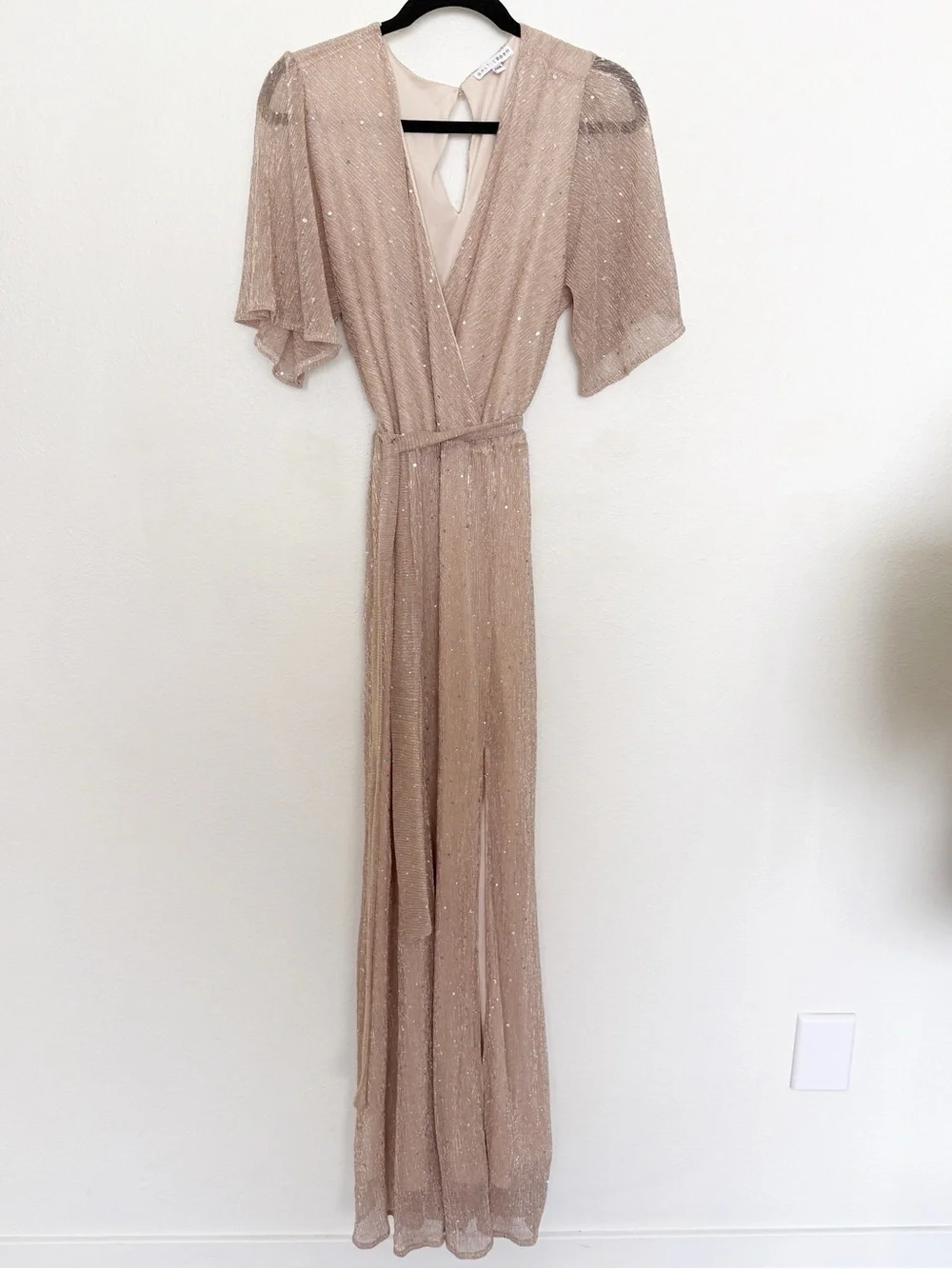 Baltic Born Grace Sparkle Gown Champagne Sequin Maxi Dress XXXL